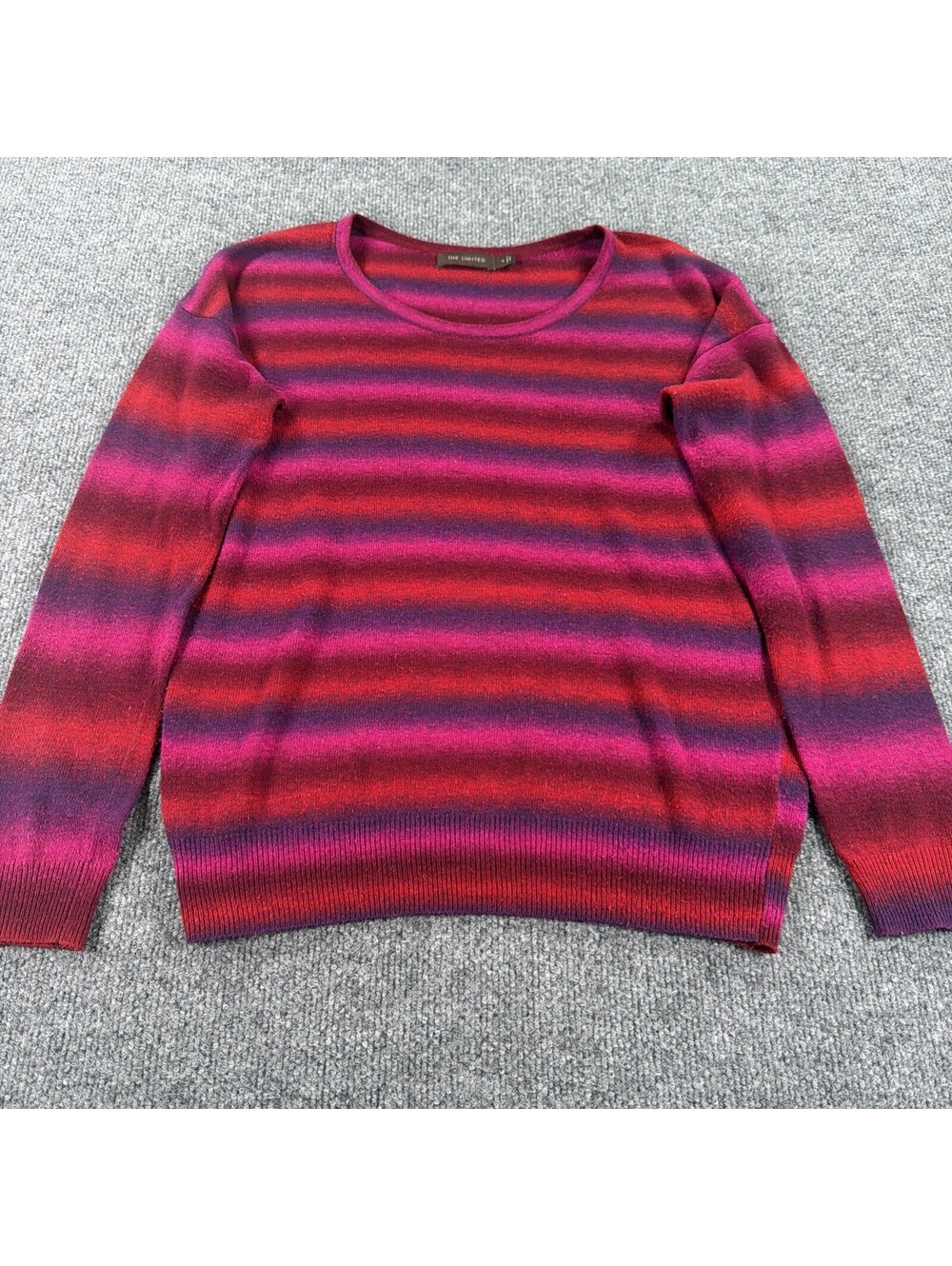 The Limited Long Sleeve Sweater Striped Pink Pullover-Women’s Small
